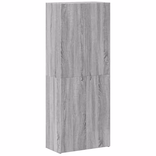 vidaXL Modern Grey File Cabinet with Hinged Doors and Internal Shelves, W/D/H: 60 x 32 x 153 cm