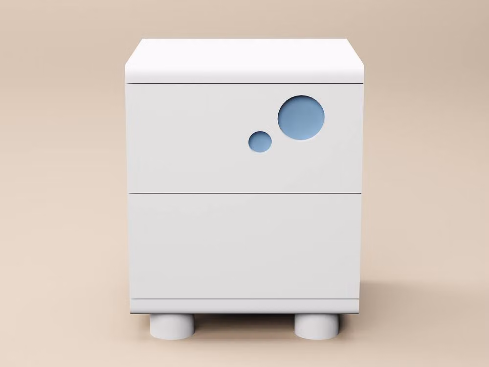 Flair Livana Bedside Table in White – 2