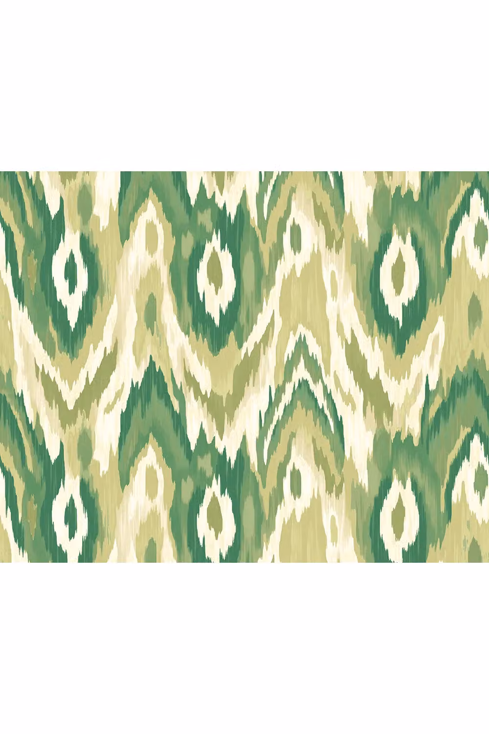 Origin Murals Watercolour Ikat Abstract Ethnic Wall Mural in Green, W: 300 cm, H: 240 cm – 2