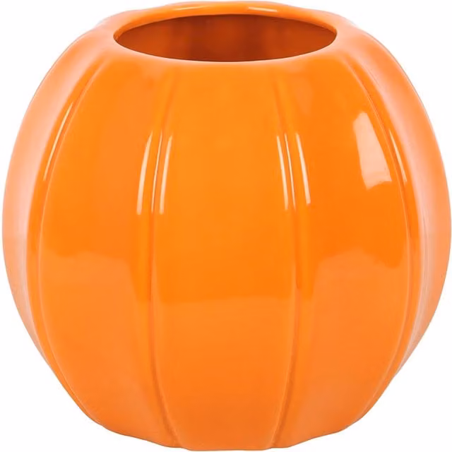 Something Different Ceramic Pumpkin Vase in Orange and Yellow