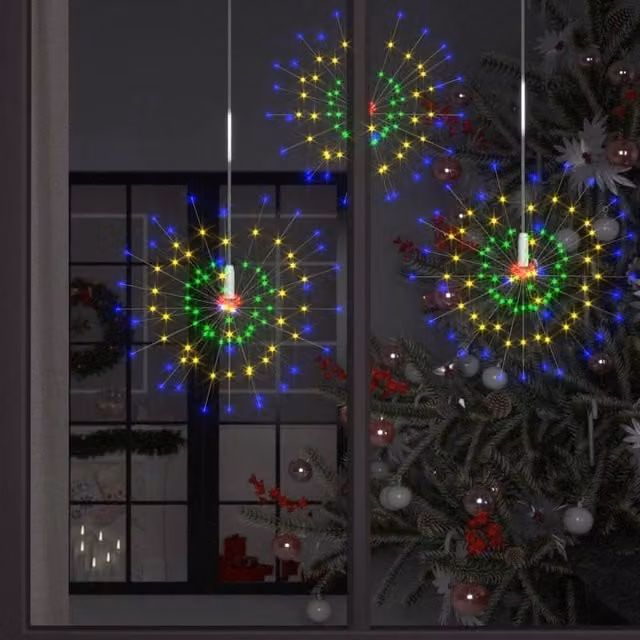 Berkfield Home Outdoor Christmas Firecracker Lights, 2-Piece Multicolour Set with 280 LEDs, 20 cm