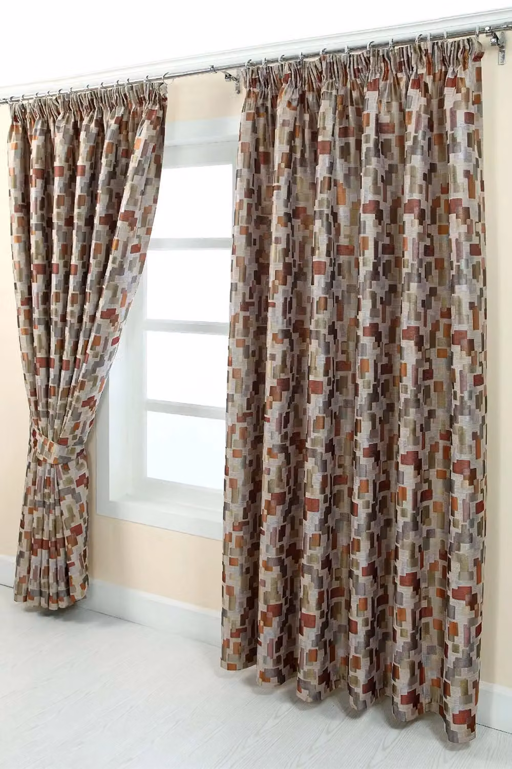 Homescapes Abstract Jacquard Curtain Tie Back Pair in Multicolour – 3