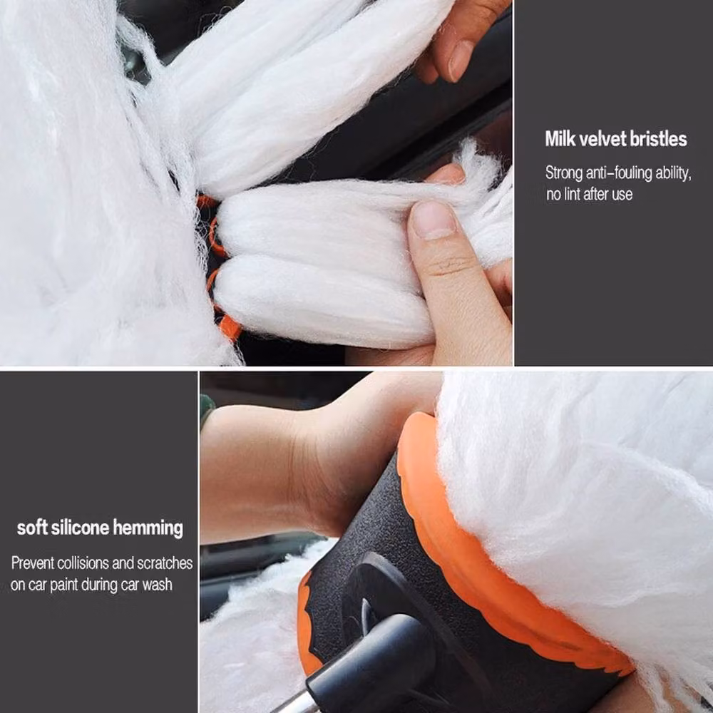 KORVIXA Car Cleaning Soft Mop Wash Kit with Telescopic Handle and Microfibre Head in Black – 5