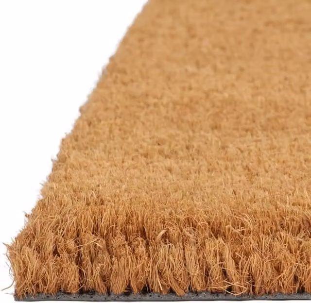 Berkfield Home Durable Weatherproof Coir and PVC Door Mat, Brown, W: 65 cm, D: 100 cm, H: 1.6 cm