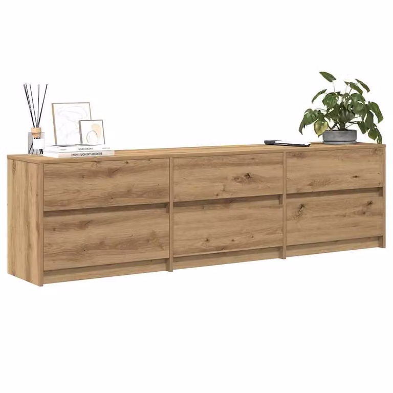 Berkfield Home Rustic Brown TV Cabinet with LED Lights, W: 181 cm, D: 50 cm, H: 34 cm