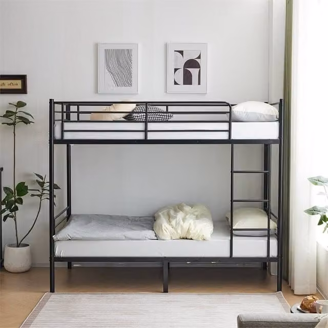 Kelvenix Single Metal Loft Bunk Bed Frame in Black – 1