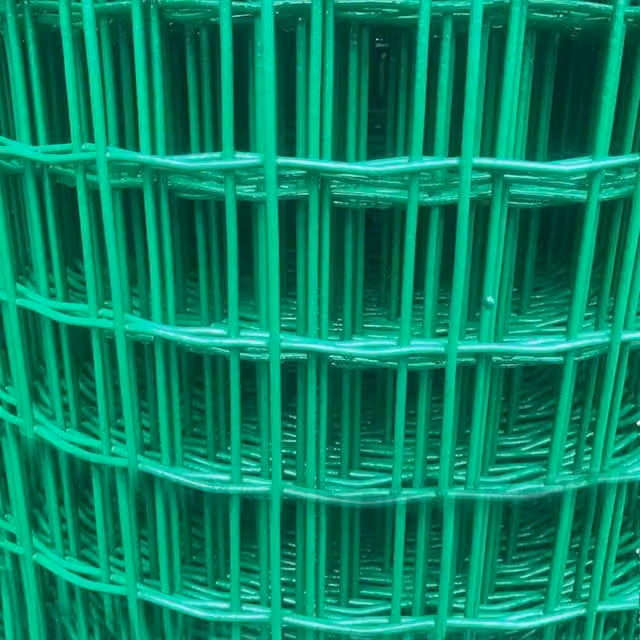 FLAVORA Green PVC Coated Wire Mesh Fence, 2 Rolls (20m Total)
