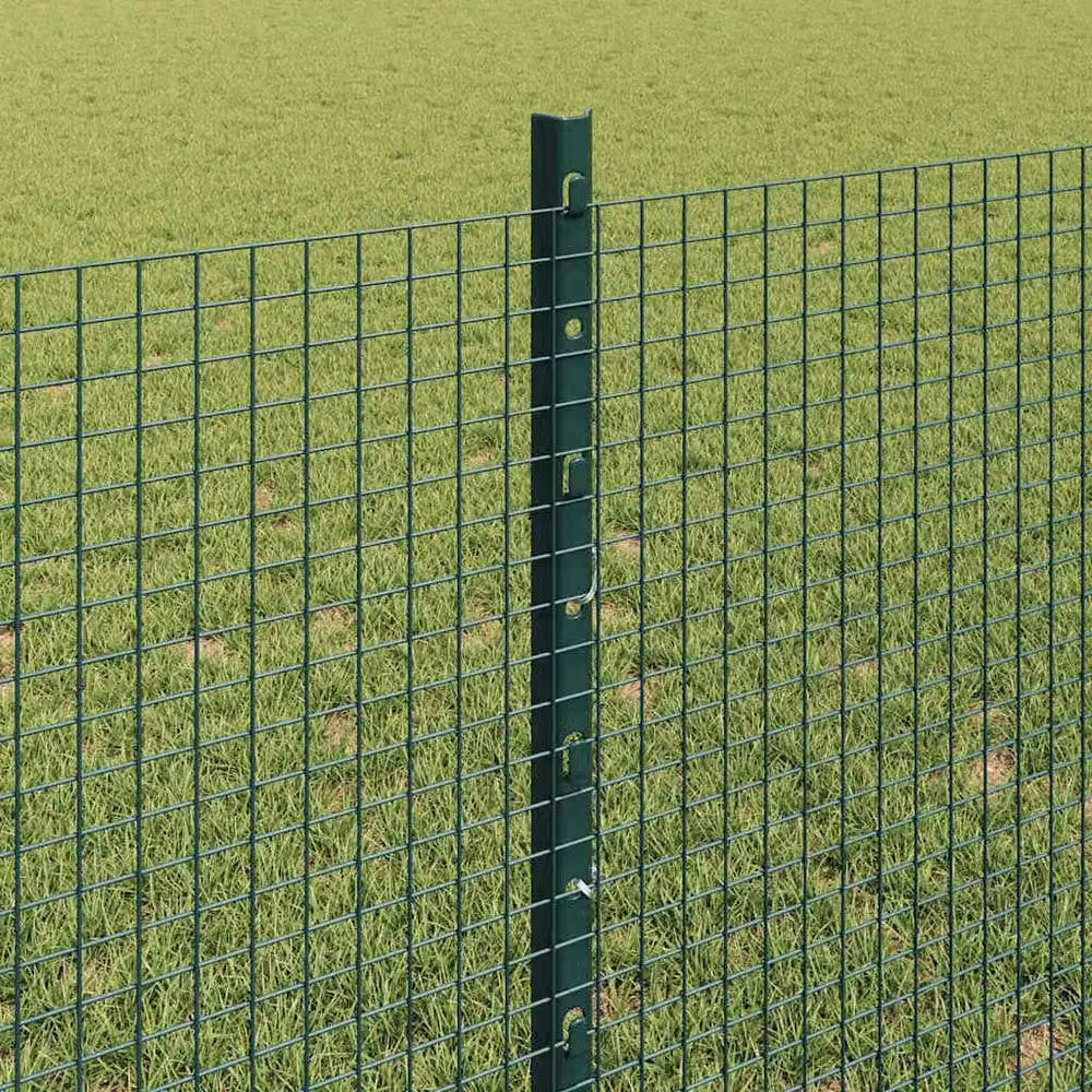 Berkfield Home Green Welded Wire Fence with 5 U-Profile Posts, Steel, W: 0.8 m, L: 10 m – 2
