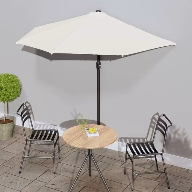 Berkfield Home Balcony Parasol with Aluminium Pole in Sand and Beige, W: 270 cm, D: 144 cm – 1