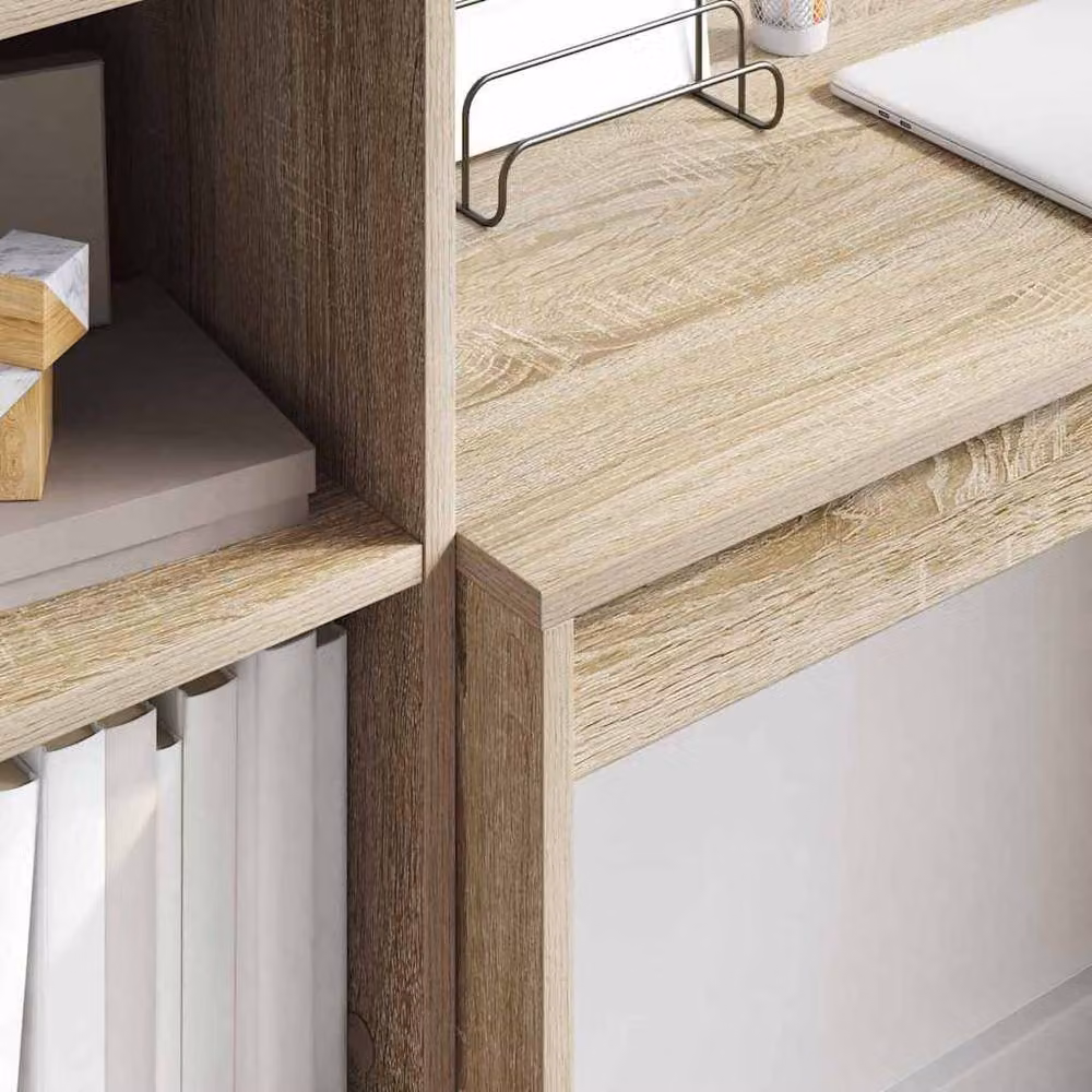Berkfield Home Sonoma Oak Writing Desk in Beige, W/D/H: 90 x 40 x 76 cm – 3