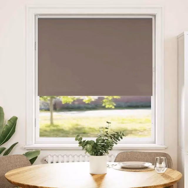 Berkfield Home Blackout Roller Blind, Brown Polyester, W: 115 cm, H: 150 cm