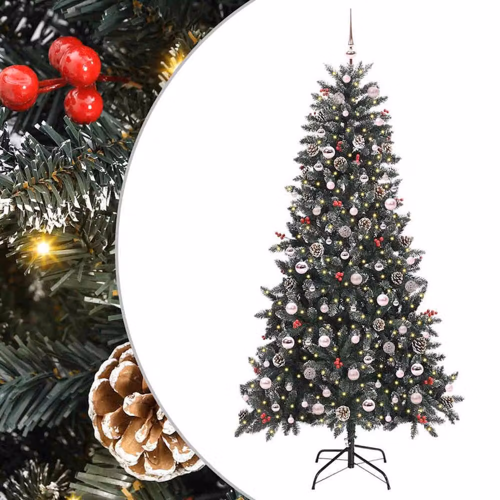 Berkfield Home Artificial Christmas Tree in Green with Stand, W/D/H: 114 x 114 x 210 cm – 2