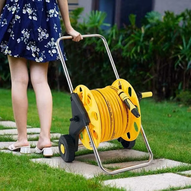 EONLION 40m Garden Water Hose Pipe Reel in Yellow