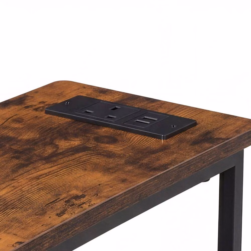 Levede Modern Brown Wood Bedside Table with Integrated LED Lighting – 4