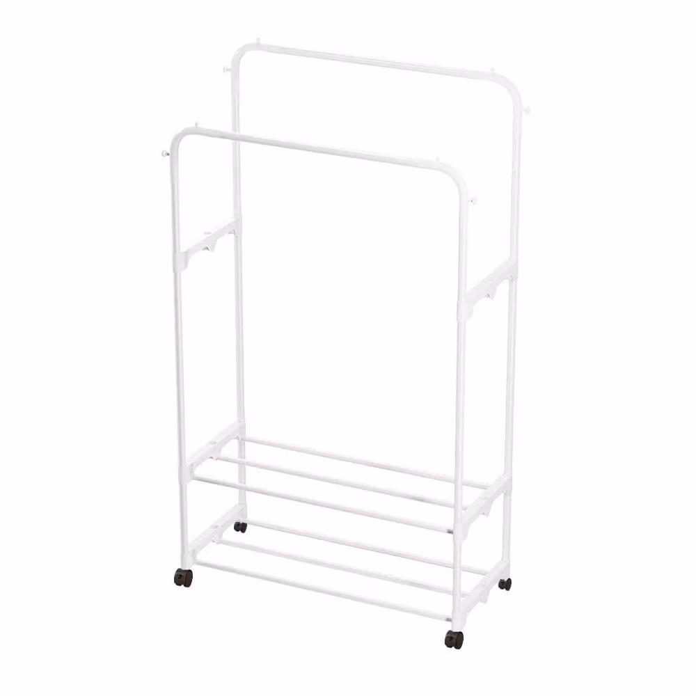 FORGEVIO White Heavy Duty Double Metal Clothes Rail for Adults – 2