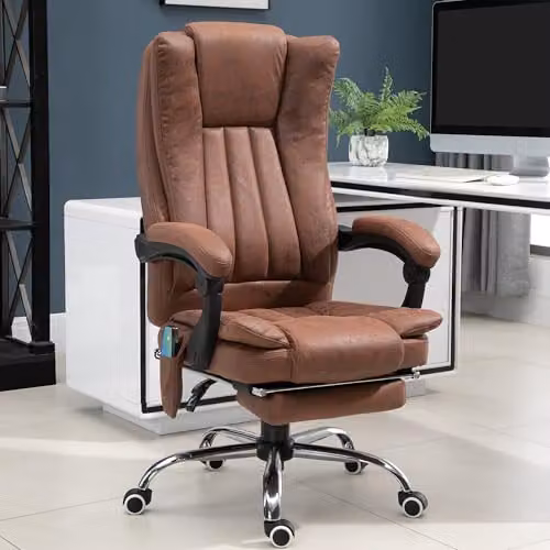 Vinsetto Brown Microfibre Executive Office Chair with Massage and Heat, H 120 x W 70 x D 70 cm – 2