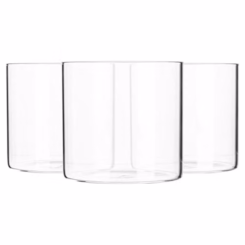 Argon Tableware Scandi Open Glass Storage Jars, Clear, 550ml, 6 Pack – 1
