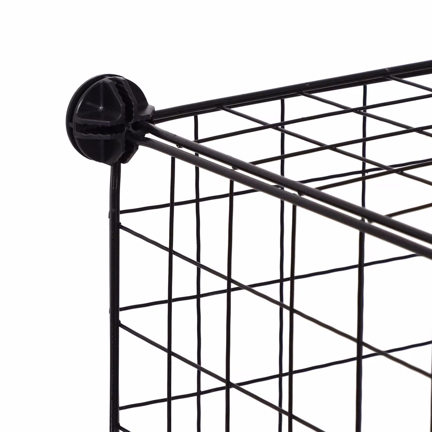 HOMCOM Interlocking 6 Cube Metal Wire Storage Rack in Black – 3