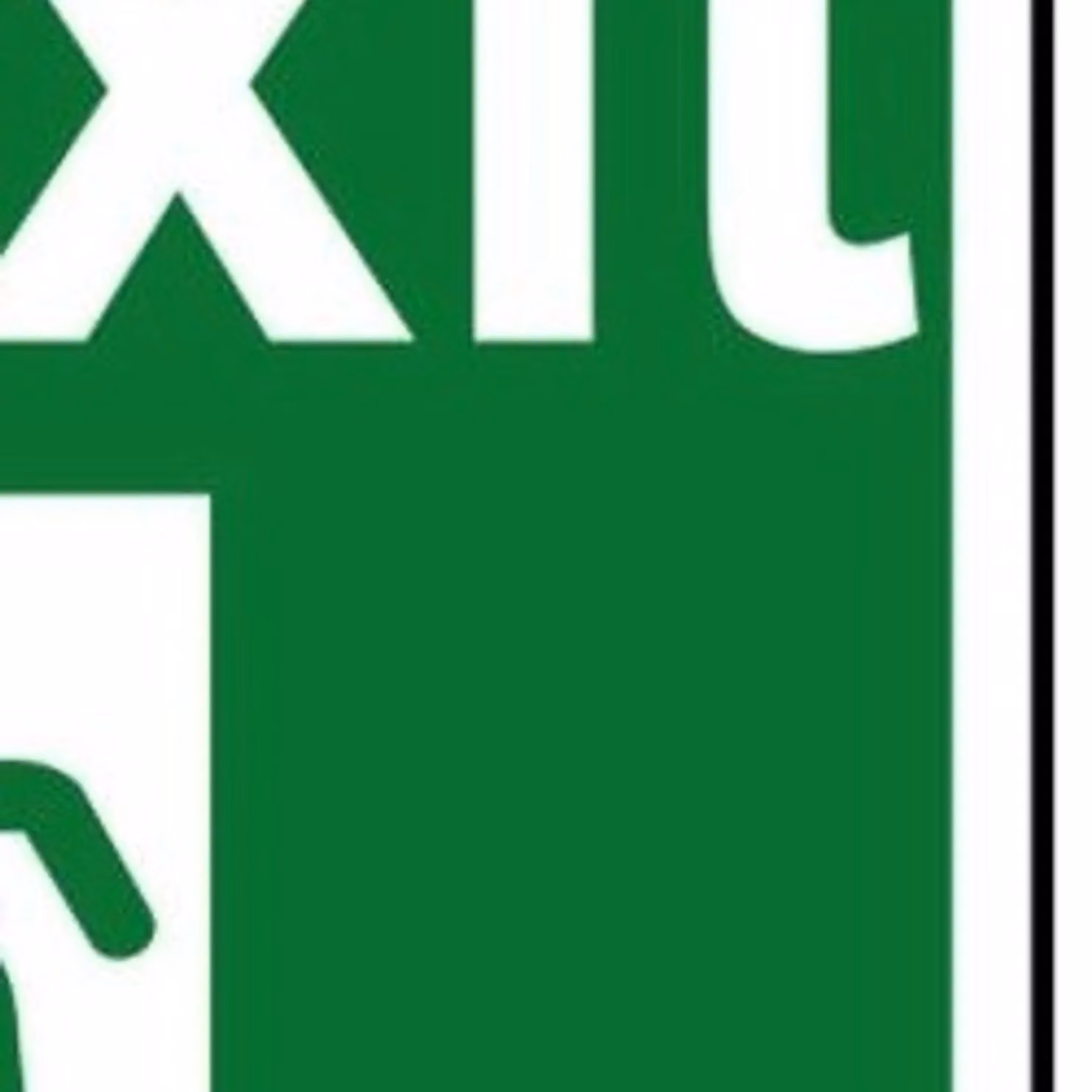 Scan Fire Exit Running Man Arrow Left PVC Sign, Green and Multicolour, W: 30 cm, H: 20 cm – 2