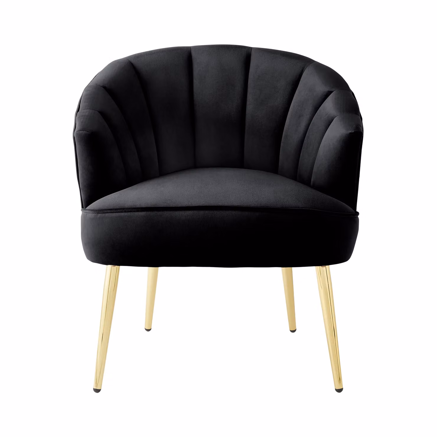 GFW Pettine Black Velvet Accent Chair with Gold Metal Frame – 2