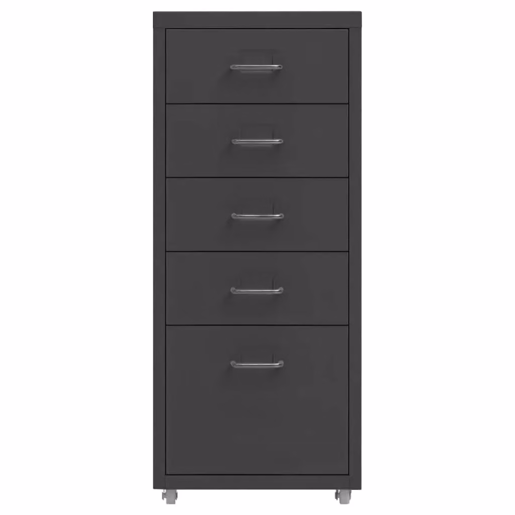Berkfield Home Mobile Metal File Cabinet in Anthracite and Black, W/D/H: 28 x 41 x 69 cm – 2