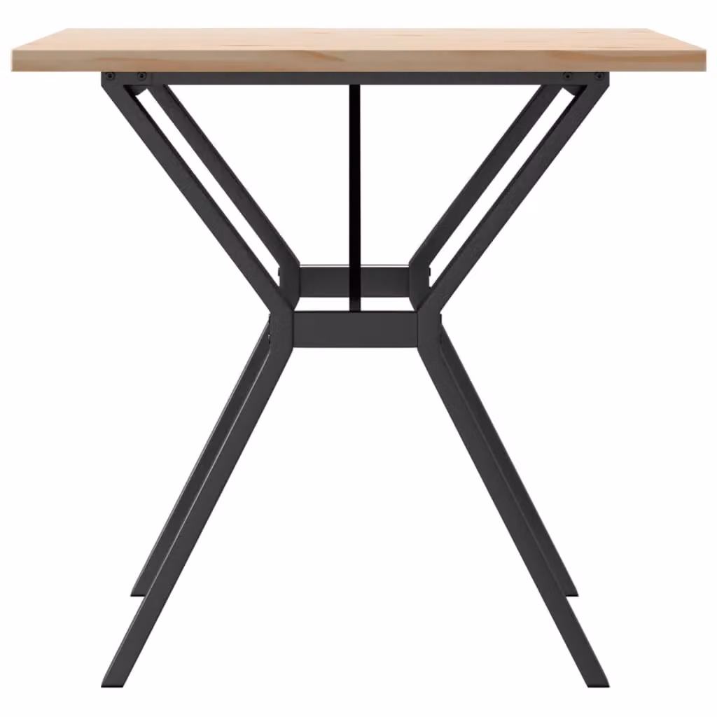 Berkfield Home Y-Frame Square Dining Table in Brown Solid Pine and Steel, W/D/H: 80 x 80 x 75.5 cm – 4