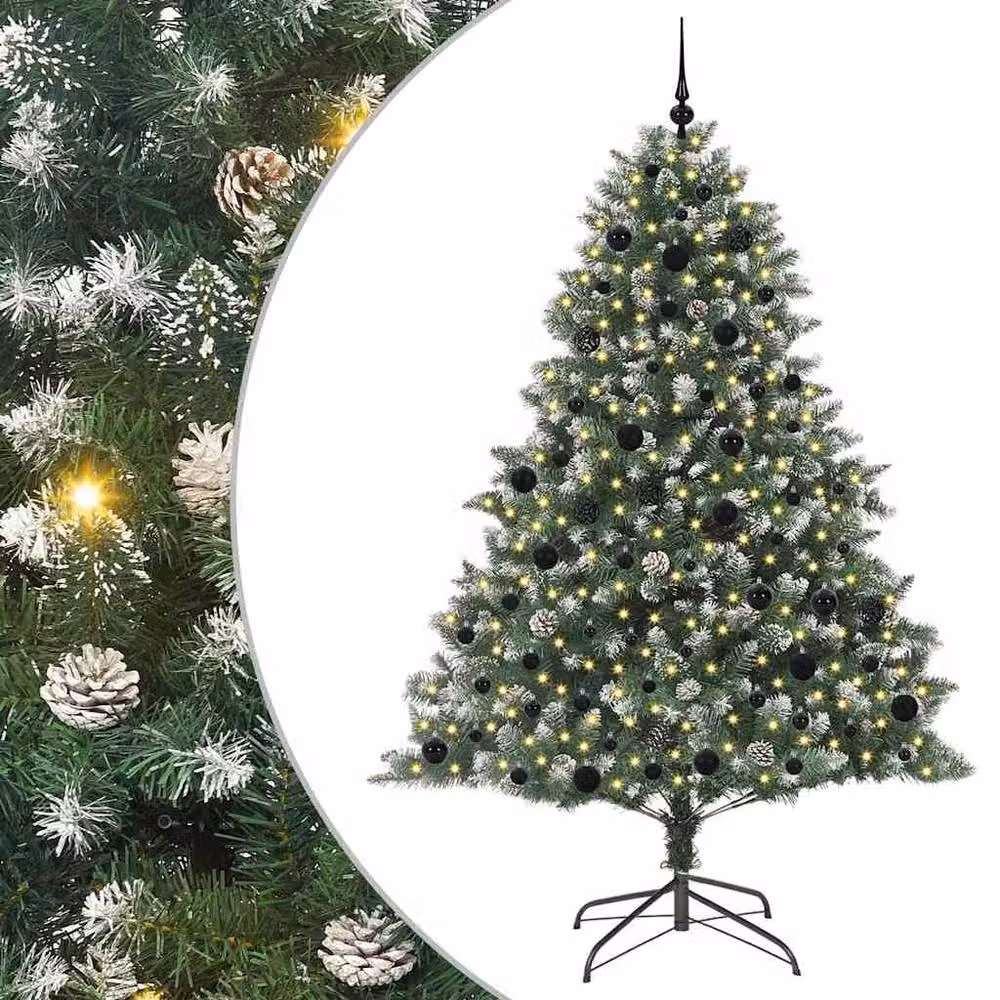 Berkfield Home Green Artificial Christmas Tree with Stand, W/D/H: 140 x 140 x 210 cm – 2