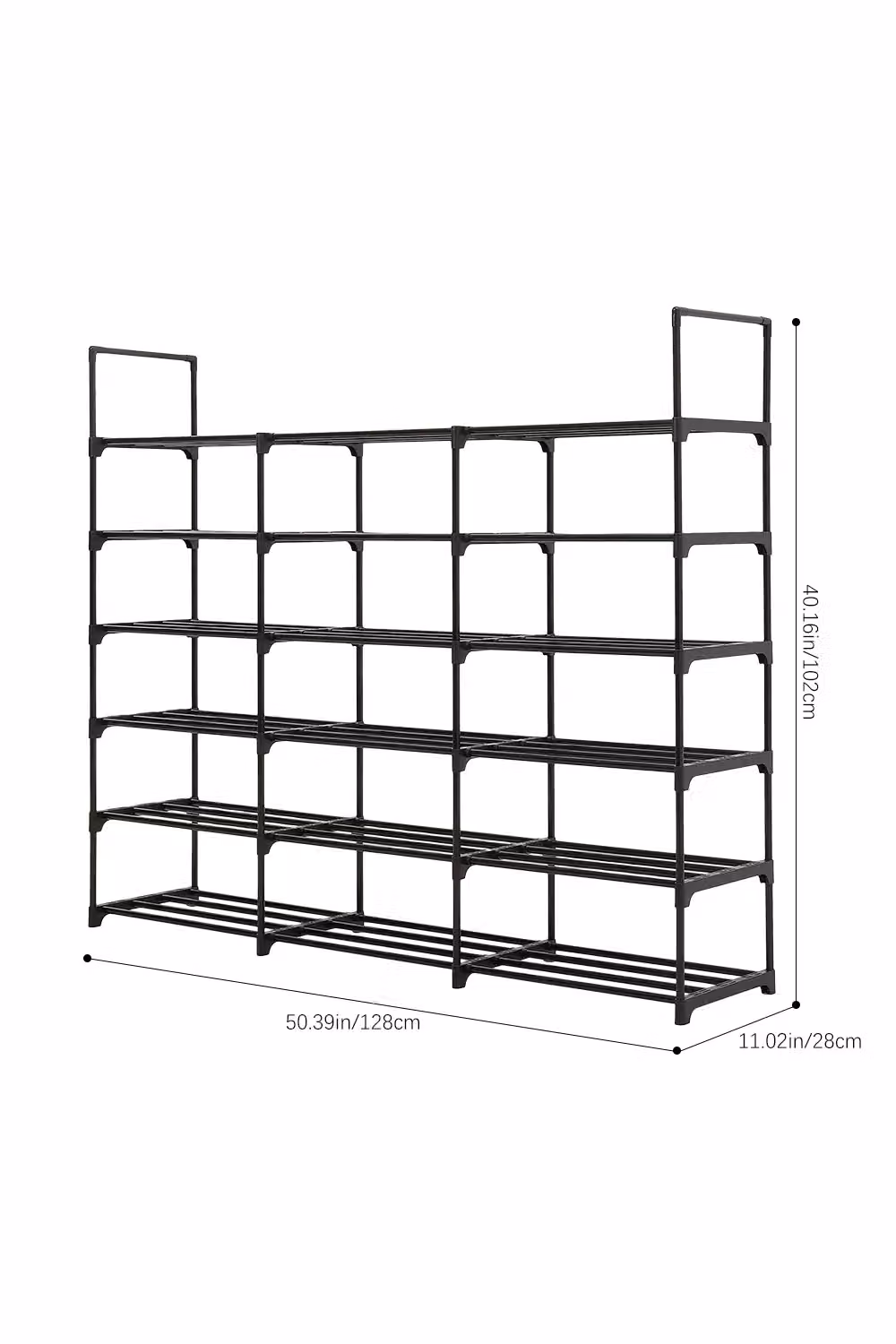 Living and Home 6-Tier Metal Shoe Rack in Black – 4