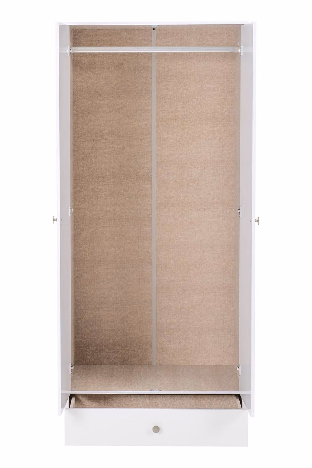 Seconique Denver Modern White Gloss 2 Door 1 Drawer Mirrored Wardrobe H 175.5 cm x W 75.0 cm – 2