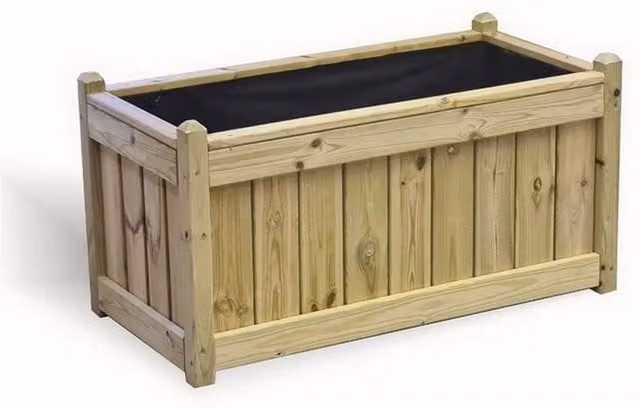 Churnet Valley Garden Furniture Ltd Pack of 3 Elegant Rectangular Wooden Planter Troughs in Brown