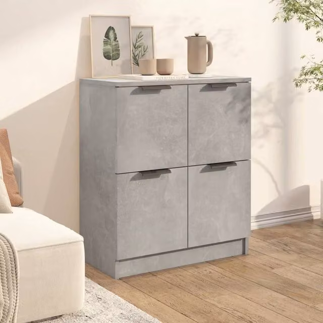 Berkfield Home Sideboard in Concrete Grey, W/D/H: 60 x 30 x 70 cm – 1
