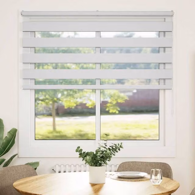 Berkfield Home White Zebra Day and Night Blind, W/H: 150 x 150 cm
