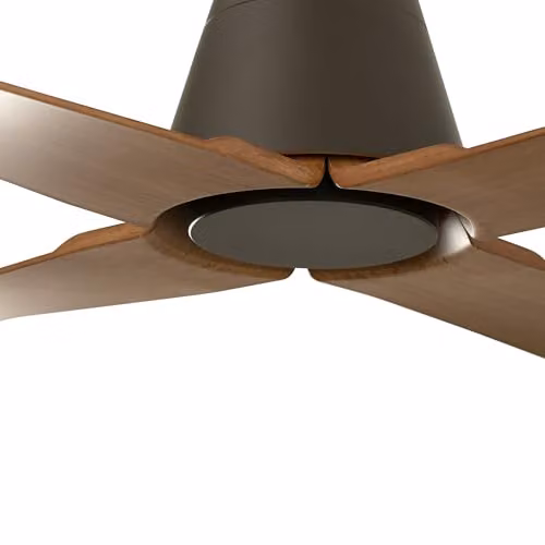 Netlighting Typhoon Medium Brown Wood IP44 DC Ceiling Fan with Remote Control – 3