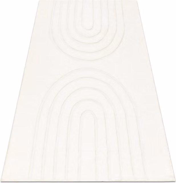RugsX Curvy 11 Modern Rectangular Rug in White, W: 140 cm, L: 190 cm