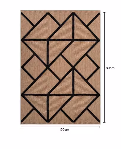 Desire Rugs Harper Machine Woven Indoor Outdoor Area Rug, Black, W: 50 cm, D: 80 cm – 2
