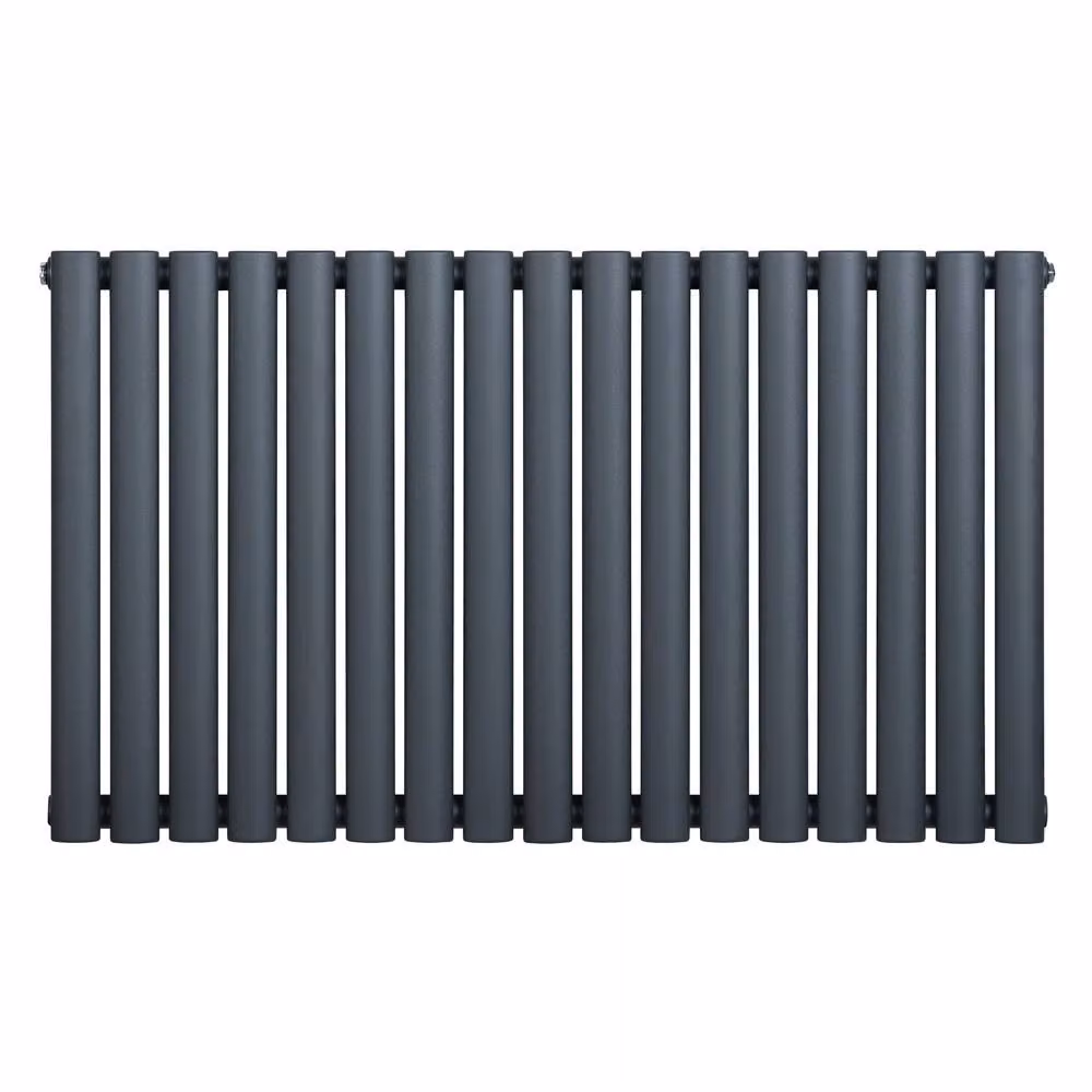 Monstershop Oval Single Column Steel Radiator in Anthracite Grey, H: 102.0 cm, W: 60.0 cm – 2