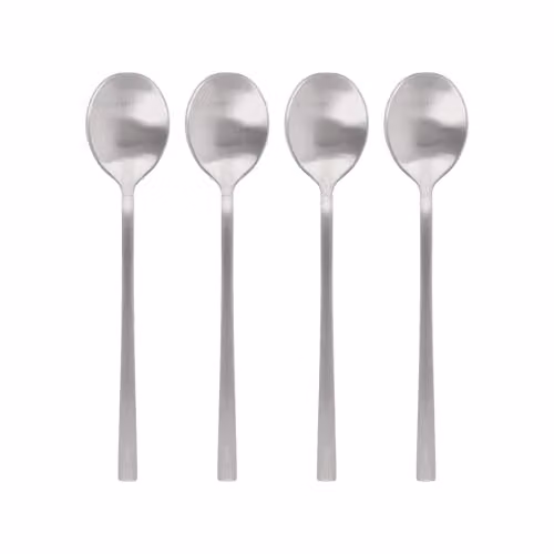 Argon Tableware Polished Silver Stainless Steel Teaspoons, Pack of 4 – 1