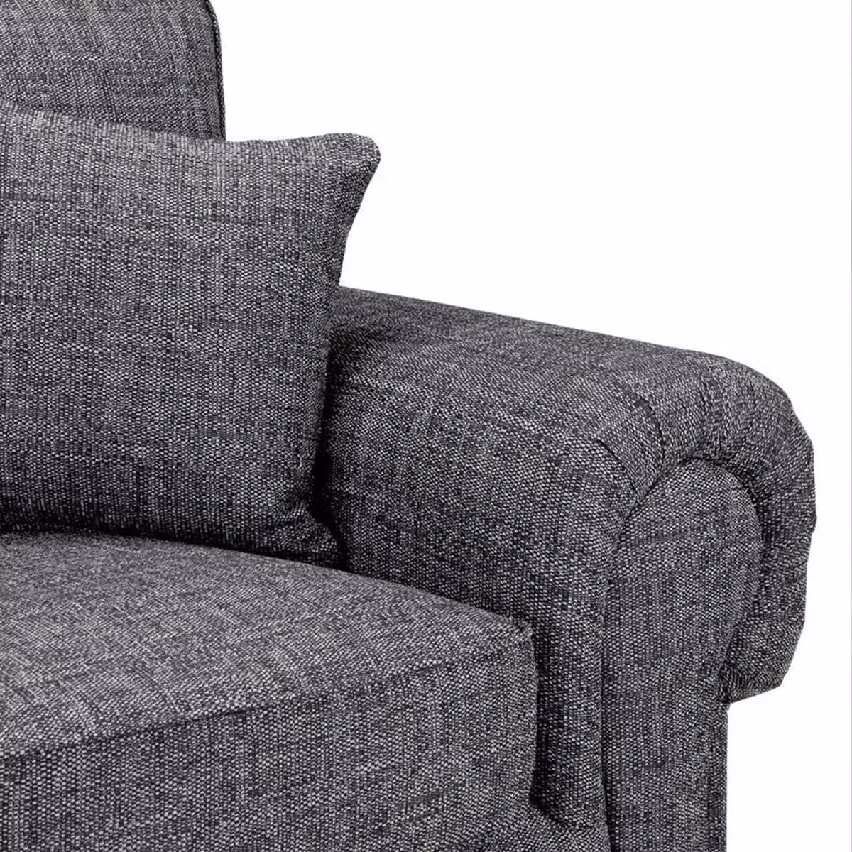 Furnishings For Less UK Wilcot Grey Fabric 5 Seater L-Shaped Corner Sofa with High Back and Scatter Cushions – 3