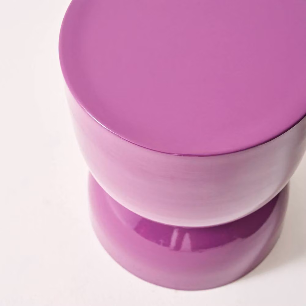 sweeek Round Metal Coffee Table, Side Table or Bedside Table with Glossy Finish in Purple, W/D/H: 42 x 42 x 75 cm – 4
