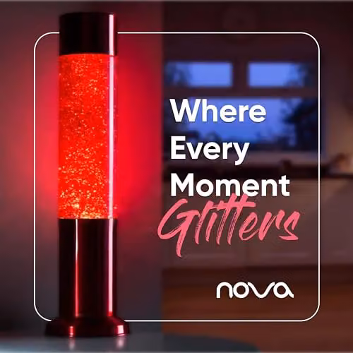 Nova Lighting Red and Silver Colour Glitter Sensory Lamp – 3