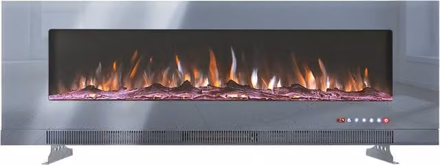 Lifeideas 3-in-1 Multi-Mount Grey Electric Fireplace with Glass