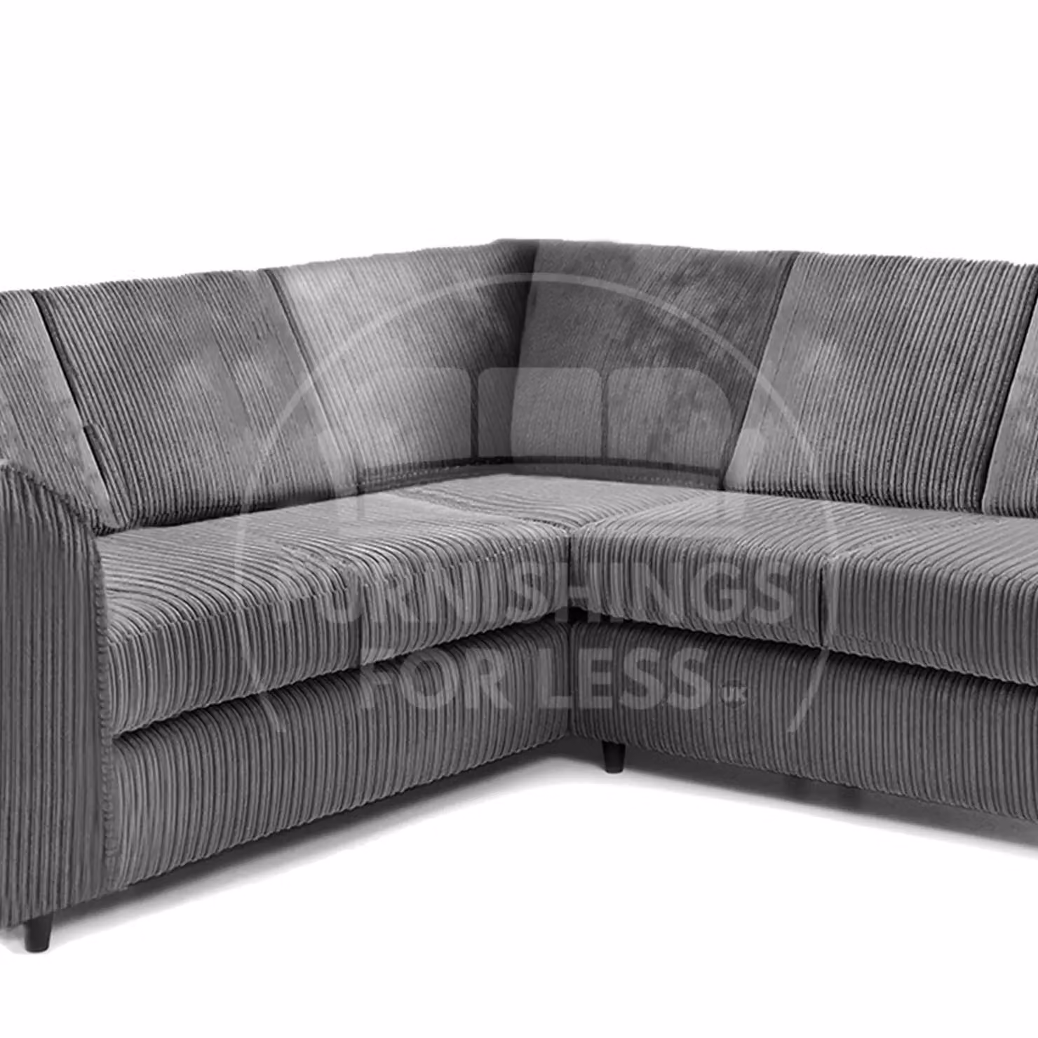 Furnishings For Less UK Ferguson 5 Seater L-Shaped Corner Sofa in Grey Jumbo Cord Fabric – 4