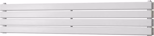 UK Radiators Typhoon Axis White Horizontal Double Panel Designer Radiator W: 140 cm, H: 27.2 cm