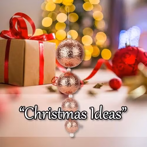 VFM e-Store Set of 4 Gold Round Hanging Christmas Bauble Ornaments, 31 cm – 6