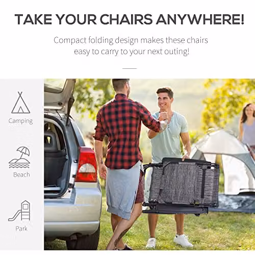 Outsunny Grey Zero Gravity Foldable Reclining Garden Chair with Sun Canopy, Adjustable Headrest and Side Tray – 5