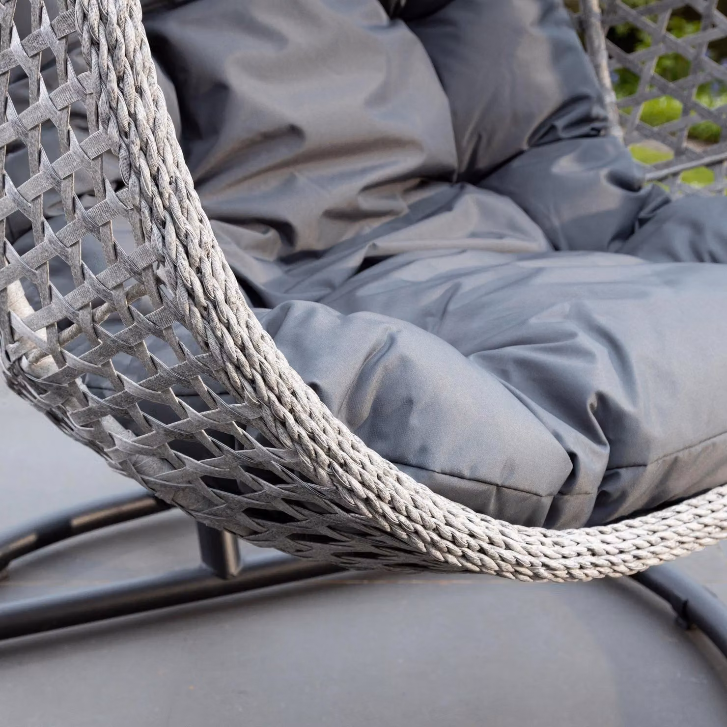 Artemis Home Oakley Swing Egg Pod Chair in Dark Grey, H 190 x W 103 x D 80 cm – 2