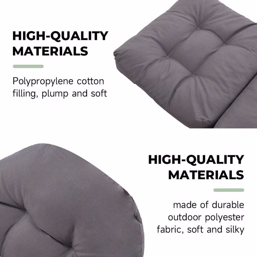 Kelvenix Outdoor Chair Pad Cushion in Dark Grey, Water Repellent and Breathable, W: 110 cm, D: 48 cm – 3