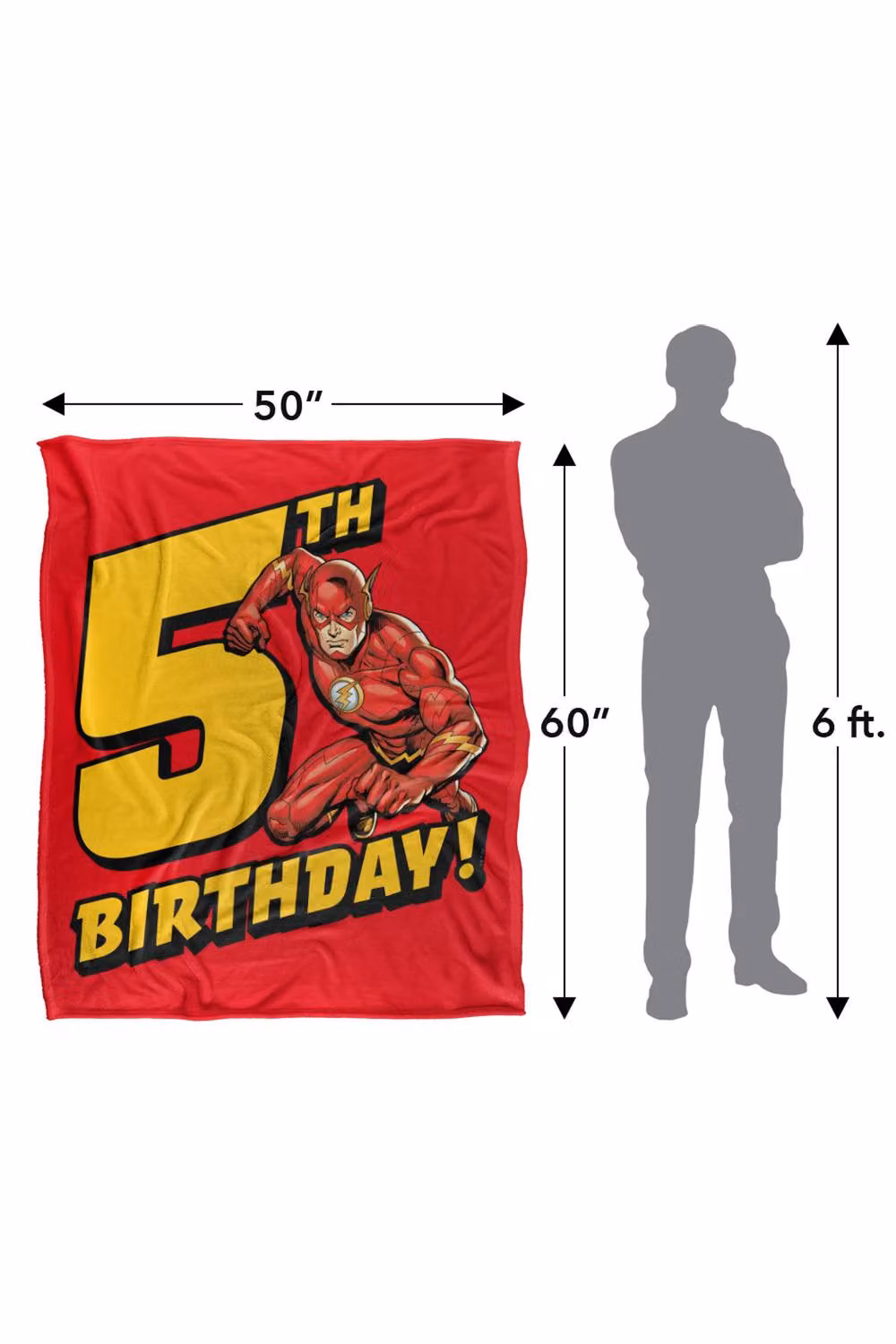 Warner Bros. Justice League Flash Super Soft Silky Touch Throw Blanket, Extra Large, Red and Multicolour – 3