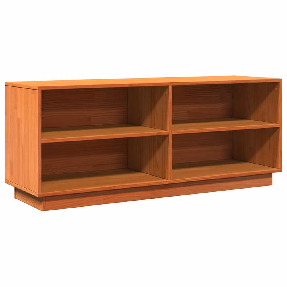 Berkfield Home Wax Brown Solid Wood Pine Shoe Cabinet W/D/H: 110 x 34 x 45 cm – 3