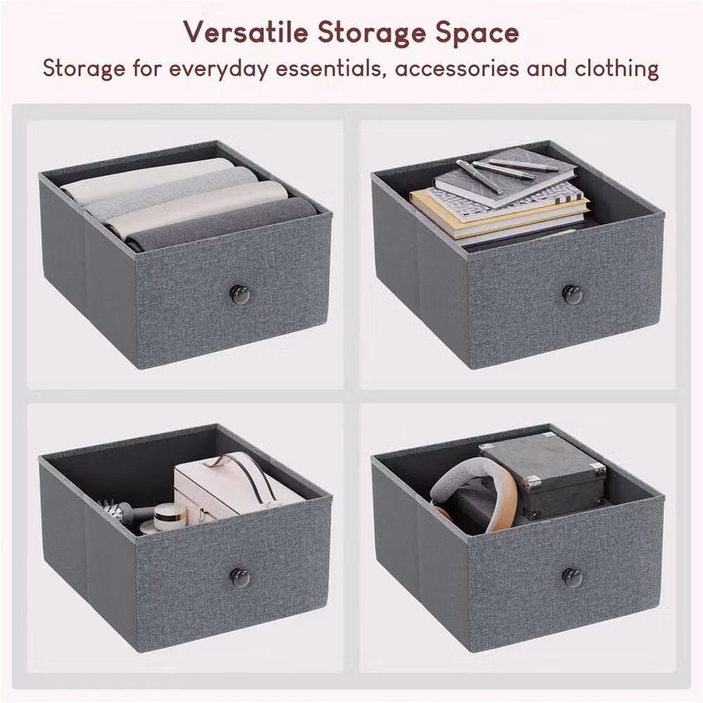 SPETLEK Fabric Chest of Drawers with 8 Storage Compartments in Dark Grey and Black – 3